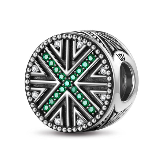 gona- Sterling Silver XL Size Hunting Charms With Enamel In Blackened 925 Sterling Silver Plated For Men