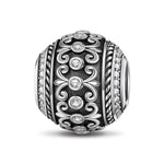 Sterling Silver XL Size Glory Charms With Enamel In Blackened 925 Sterling Silver Plated For Men