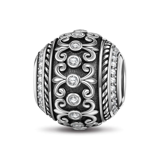 gona- Sterling Silver XL Size Glory Charms With Enamel In Blackened 925 Sterling Silver Plated For Men