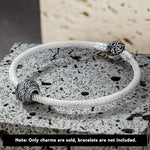 Sterling Silver XL Size Life and Recovery Charms With Enamel In Blackened 925 Sterling Silver Plated For Men