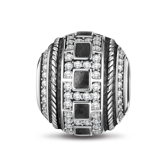 gona- Sterling Silver XL Size Wasteland Charms With Enamel In Blackened 925 Sterling Silver Plated For Men