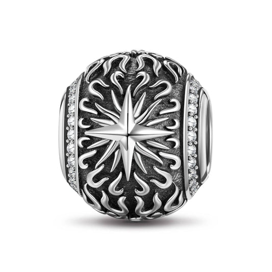 gona- Sterling Silver XL Size Destruction Charms With Enamel In Blackened 925 Sterling Silver Plated For Men