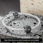 Sterling Silver XL Size Destruction Charms With Enamel In Blackened 925 Sterling Silver Plated For Men