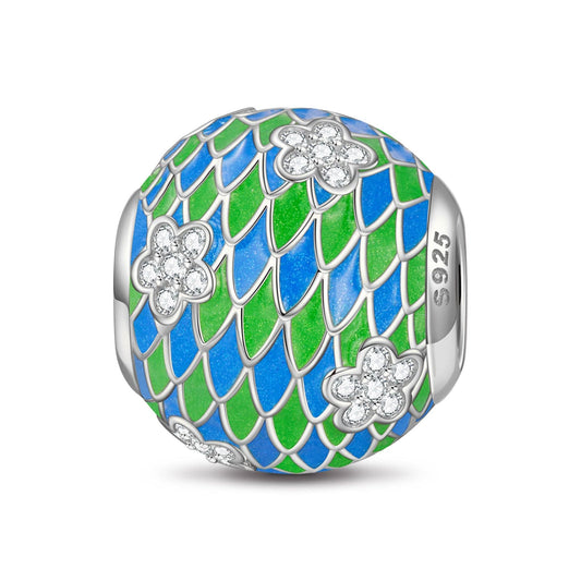 gona- Sterling Silver Summer Night Breeze Charms With Enamel In White Gold Plated