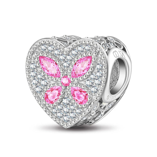 gona- Sterling Silver Love's Wings Charms In White Gold Plated