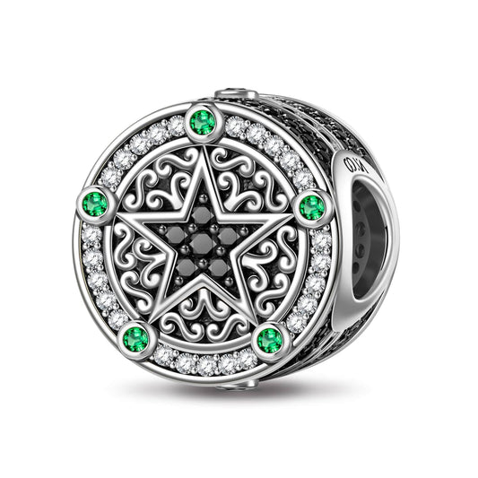 gona- Sterling Silver XL Size Leader Charms With Enamel In White Gold Plated For Men