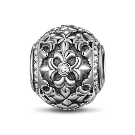 gona- Sterling Silver XL Size Prosperity Charms With Enamel In Blackened 925 Sterling Silver Plated For Men