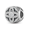 Sterling Silver XL Size The Quadratic Law of Faith Charms With Enamel In White Gold Plated For Men