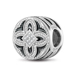 Sterling Silver XL Size The Quadratic Law of Faith Charms With Enamel In White Gold Plated For Men