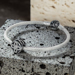 Sterling Silver XL Size The Quadratic Law of Faith Charms With Enamel In White Gold Plated For Men