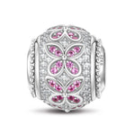 Sterling Silver Romantic Butterfly Lucky Charms In White Gold Plated