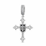 Sterling Silver XL Size The Eye of God Dangle Charms With Enamel In Blackened 925 Sterling Silver Plated For Men