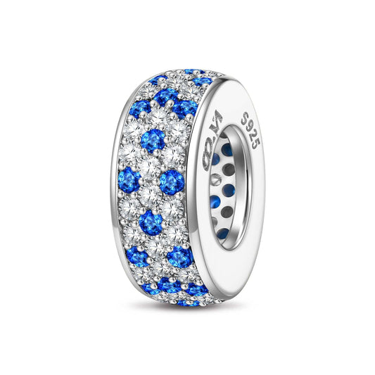 gona- Sterling Silver Twinkling Stars Spacer Charms In White Gold Plated