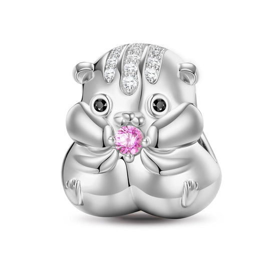 gona- Sterling Silver Lovely Squirrel Animal Charms In White Gold Plated - Heartful Hugs Collection