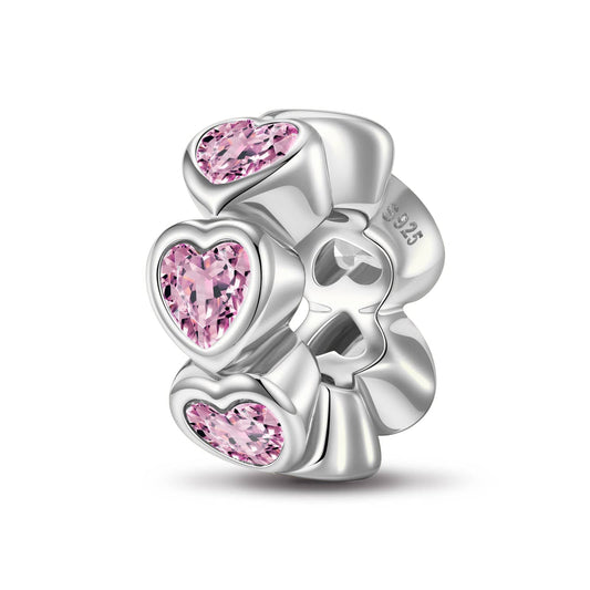 gona- Sterling Silver Love Cycle Spacer Charms In White Gold Plated