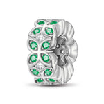 Sterling Silver Quatrefoil Spacer Charms In White Gold Plated