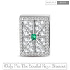Sterling Silver Shining Octagram Rectangular Charms In White Gold Plated