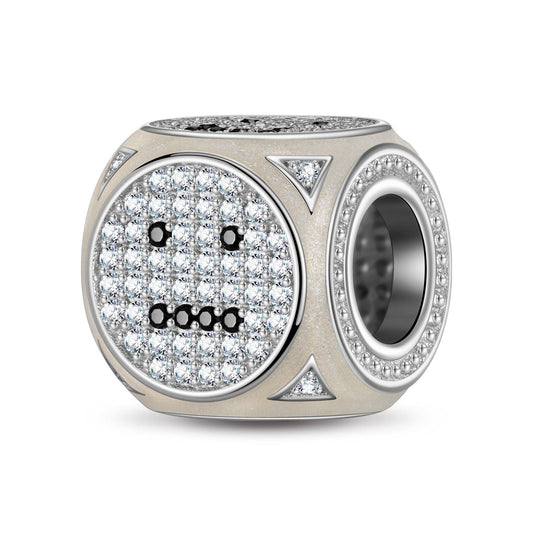 gona- Sterling Silver Emoji Dice Charms In White Gold Plated