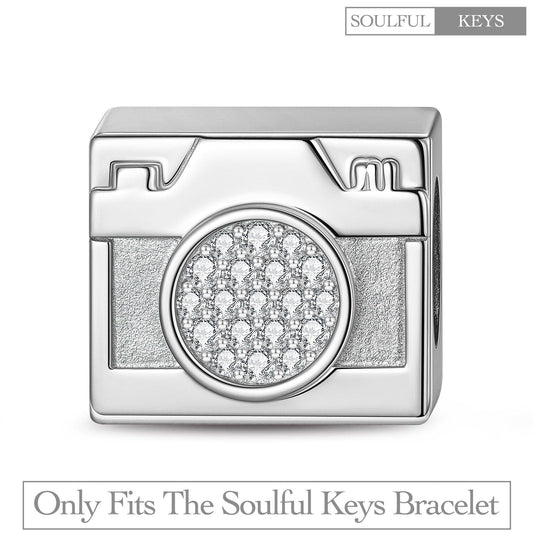gona- Sterling Silver Beauty Captured Rectangular Charms In White Gold Plated