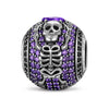 Sterling Silver Spooky Skeletal Charms In Blackened 925 Sterling silver Plated