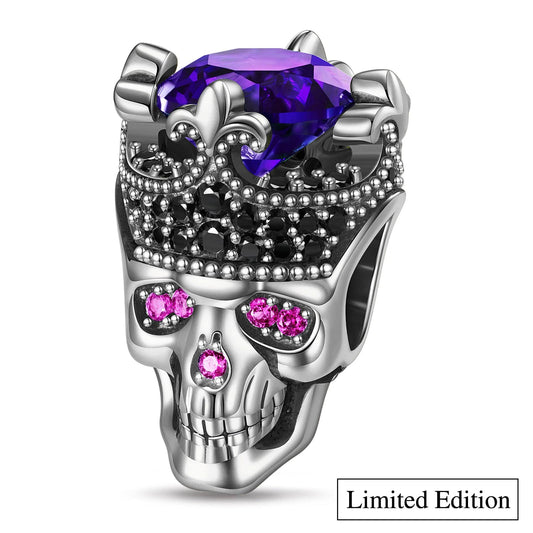 gona- Limited Edition Flash Sale: Sterling Silver King Skull Charms In Blackened 925 Sterling silver Plated