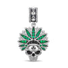 Sterling Silver Samba Skull Dangle Charms With Enamel In Blackened 925 Sterling silver Plated