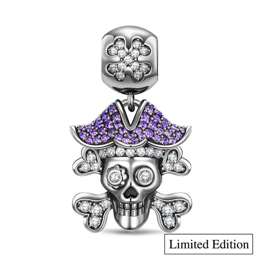 gona- Limited Edition Flash Sale: Sterling Silver Pirate Skull Dangle Charms In Blackened 925 Sterling silver Plated
