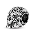 Sterling Silver Skulls Charms With Enamel In Blackened 925 Sterling Silver