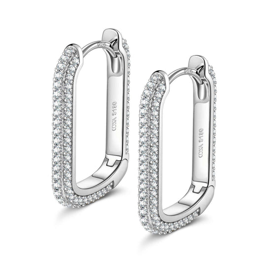 gona- Shimmering Beauty Tarnish-resistant Silver Classic Earrings with Sterling Silver Ear Post In White Gold Plated