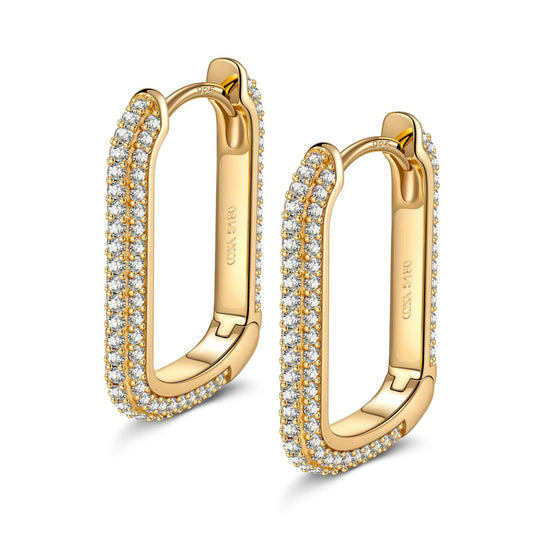 gona- Shimmering Beauty Tarnish-resistant Silver Classic Earrings with Sterling Silver Ear Post In 14K Gold Plated