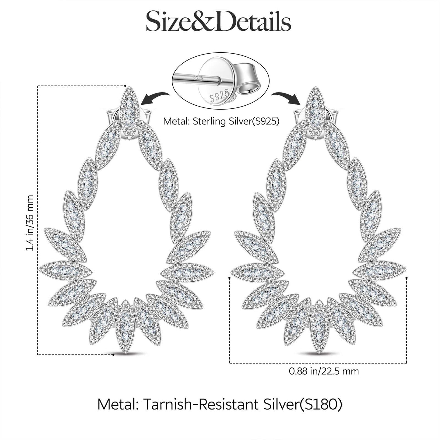 [💥As @JeannieBASMR's Pick] Blossoming Phoenix Tarnish-resistant Silver Classic Earrings with Sterling Silver Ear Post In White Gold Plated