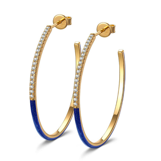 gona- Minimalist Enamel Tarnish-resistant Silver Classic Earrings with Sterling Silver Ear Post With Enamel In 14K Gold Plated