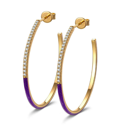 gona- Minimalist Enamel Tarnish-resistant Silver Classic Earrings with Sterling Silver Ear Post With Enamel In 14K Gold Plated