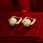 Golden Sunflower Tarnish-resistant Silver Charms Earrings Set with Sterling Silver Ear Post In 14K Gold Plated