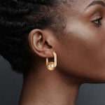 Golden Sunflower Tarnish-resistant Silver Charms Earrings Set with Sterling Silver Ear Post In 14K Gold Plated
