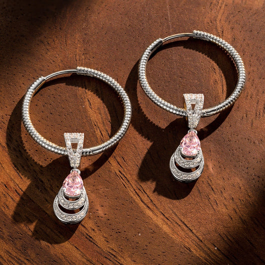 gona- Mermaid's Tear Tarnish-resistant Silver Charms Earrings Set with Sterling Silver Ear Post In White Gold Plated