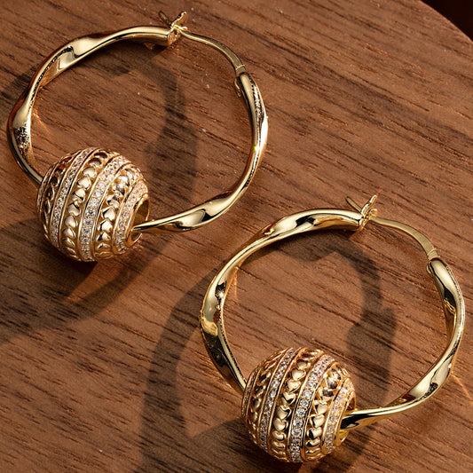 gona- Strings Of Love Tarnish-resistant Silver Charms Earrings Set M size Classic Hoop Earrings with Sterling Silver Ear Post In 14K Gold Plated