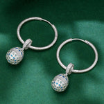 Sapphire Serenade Tarnish-resistant Silver Charms Earrings Set with Sterling Silver Ear Post In White Gold Plated