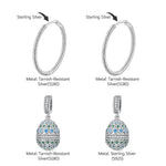 Sapphire Serenade Tarnish-resistant Silver Charms Earrings Set with Sterling Silver Ear Post In White Gold Plated