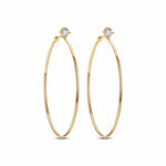 Tarnish-resistant Silver L Size Classic Hoop Earrings with Sterling Silver Ear Post In 14K Gold Plated