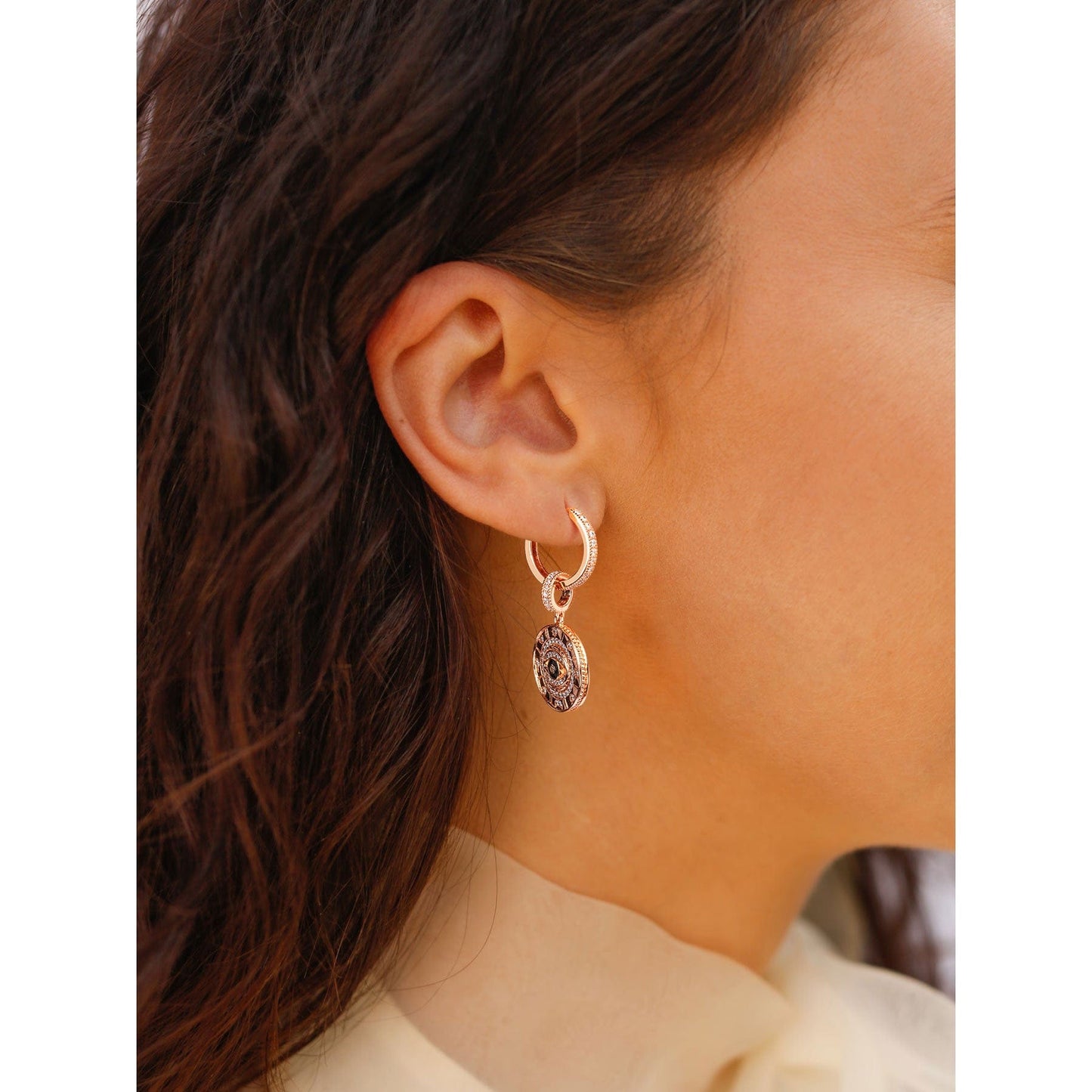 [💥As @svetlana_rusan's Pick] Evil Eyes Tarnish-resistant Silver Charms Earrings Set In Rose Gold Plated