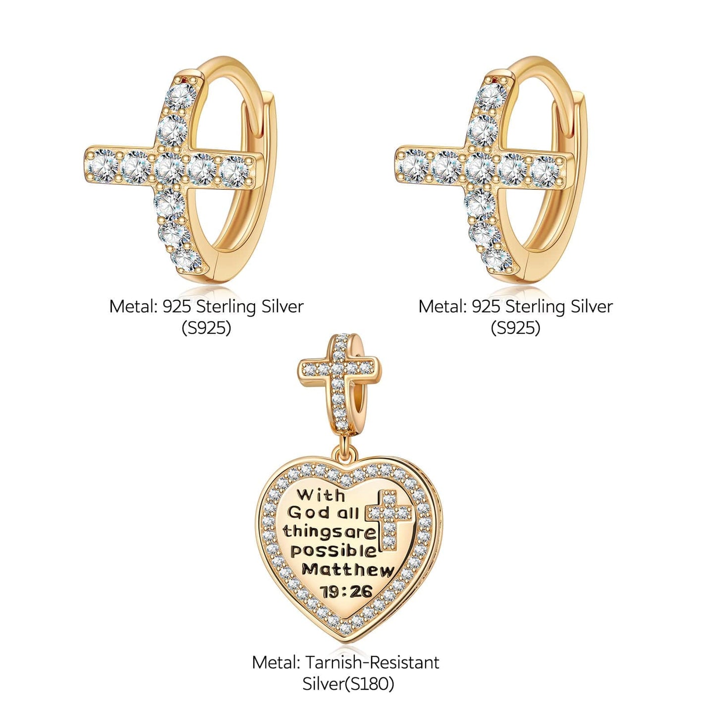 [💥As @HeyyyEverybody's Pick] Sterling Silver God's Welfare Asymmetrical Hoop Earrings In 14K Gold Plated