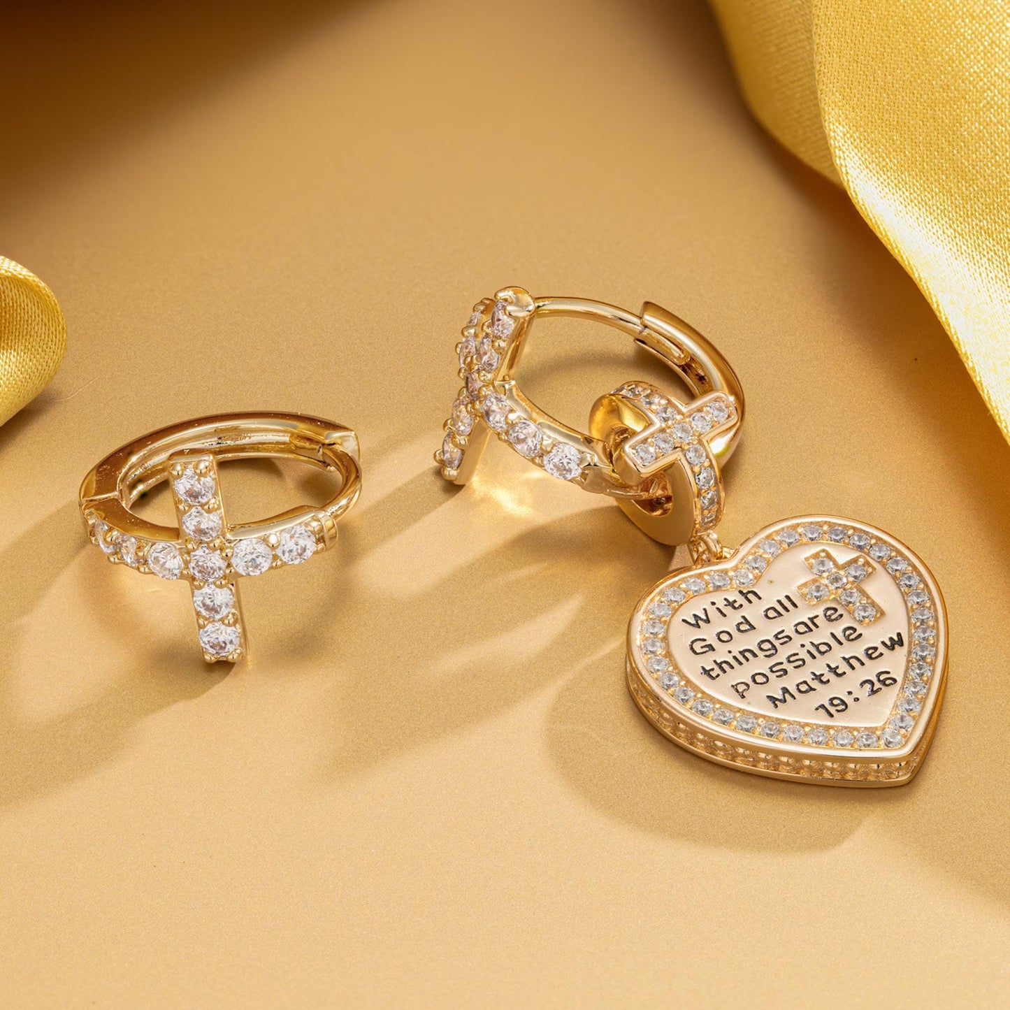 [💥As @HeyyyEverybody's Pick] Sterling Silver God's Welfare Asymmetrical Hoop Earrings In 14K Gold Plated