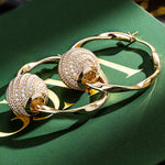 [💥As @teddilovesfashion's Pick] Golden Waves Tarnish-resistant Silver Charms Earrings Set M Size Classic Hoop Earrings with Sterling Silver Ear Post In 14K Gold Plated