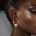 [💥As @teddilovesfashion's Pick] Golden Waves Tarnish-resistant Silver Charms Earrings Set M Size Classic Hoop Earrings with Sterling Silver Ear Post In 14K Gold Plated