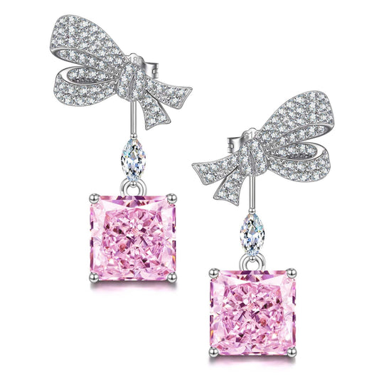 gona- Timeless Elegance Tarnish-resistant Silver Drop Earrings with Sterling Silver Ear Post In White Gold Plated
