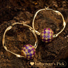 [💥As @mygreatchallenge's Pick] Purple Magic City Tarnish-resistant Silver Charms Earrings Set M Size Classic Hoop Earrings with Sterling Silver Ear Post With Enamel In 14K Gold Plated