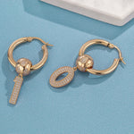 Sterling Silver Team Soul Charms Earrings Set In 14K Gold Plated