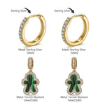 Flash Sale: Sterling Silver Malachite Emerald Gingerbread Man Charms Earrings Set In 14K Gold Plated