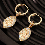 Sterling Silver Sacred Symbols Charms Earrings Set In 14K Gold Plated